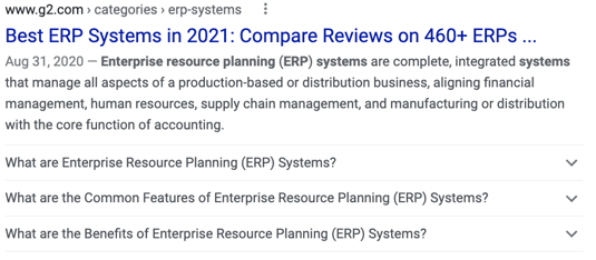 erp system FAQ schema example