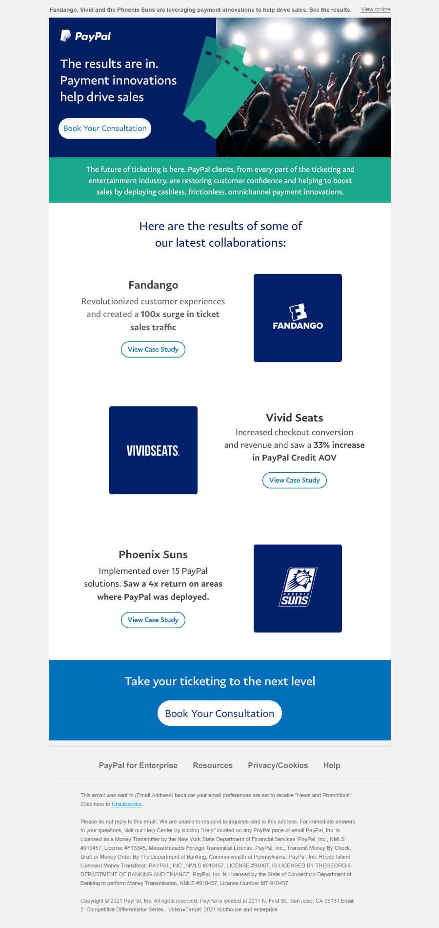 PayPal ticketing nurture email 2